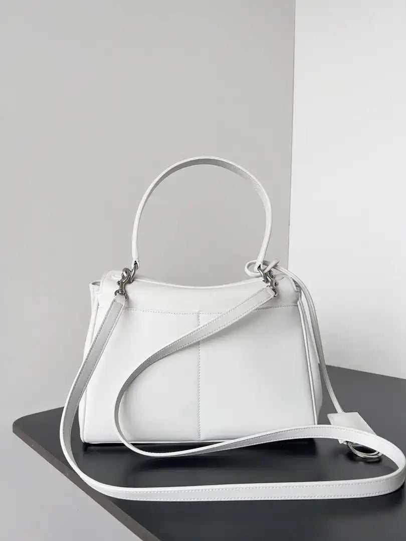 Balenciaga 7897792 Rodeo Handbag Small in White smooth calfskin  aged-Silver