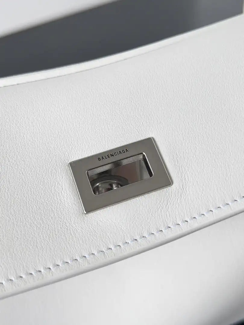Balenciaga 7897792 Rodeo Handbag Small in White smooth calfskin  aged-Silver