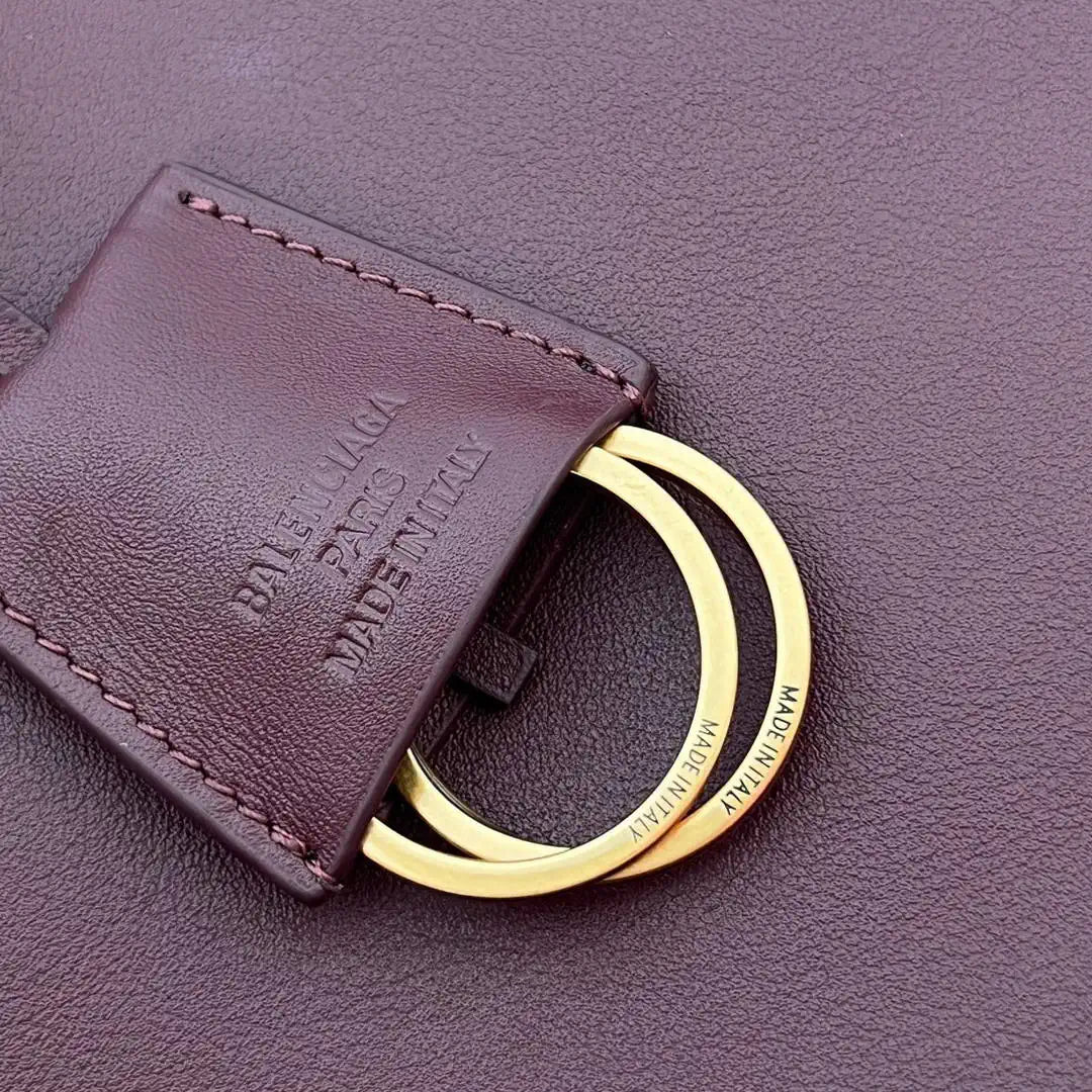 Balenciaga 7897792 Rodeo Handbag Small in Wine Red smooth calfskin Gold