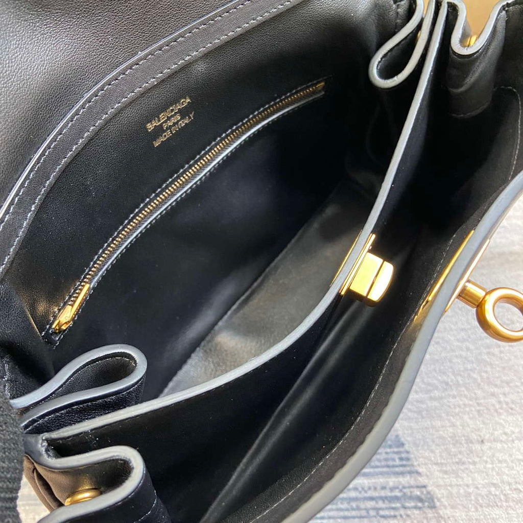 Balenciaga 7897792AA4V1000 Rodeo Small Handbag in black smooth calfskin