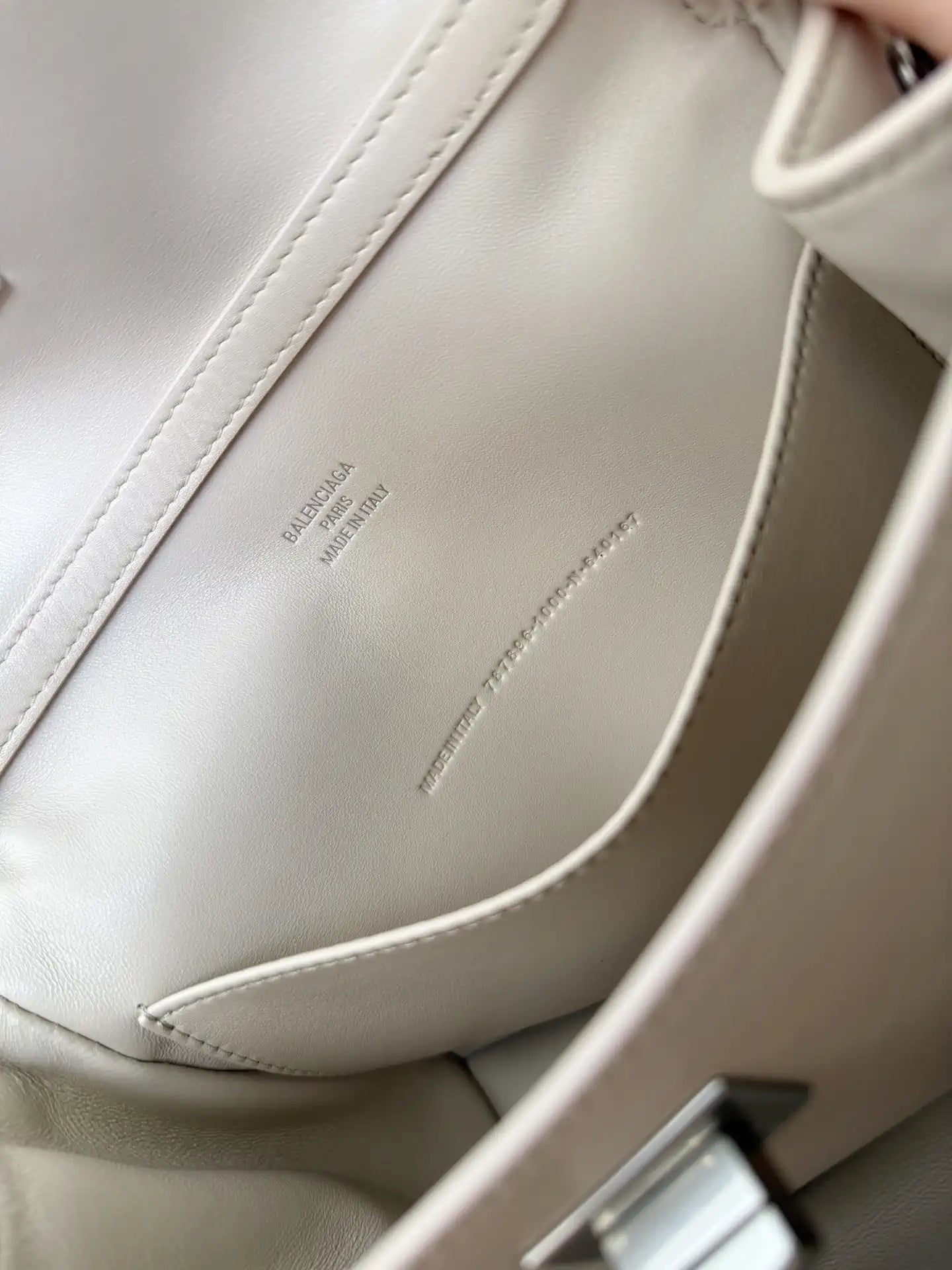 Balenciaga 7954562 Rodeo Handbag Mini in Apricot smooth calfskin aged-Silver hardware