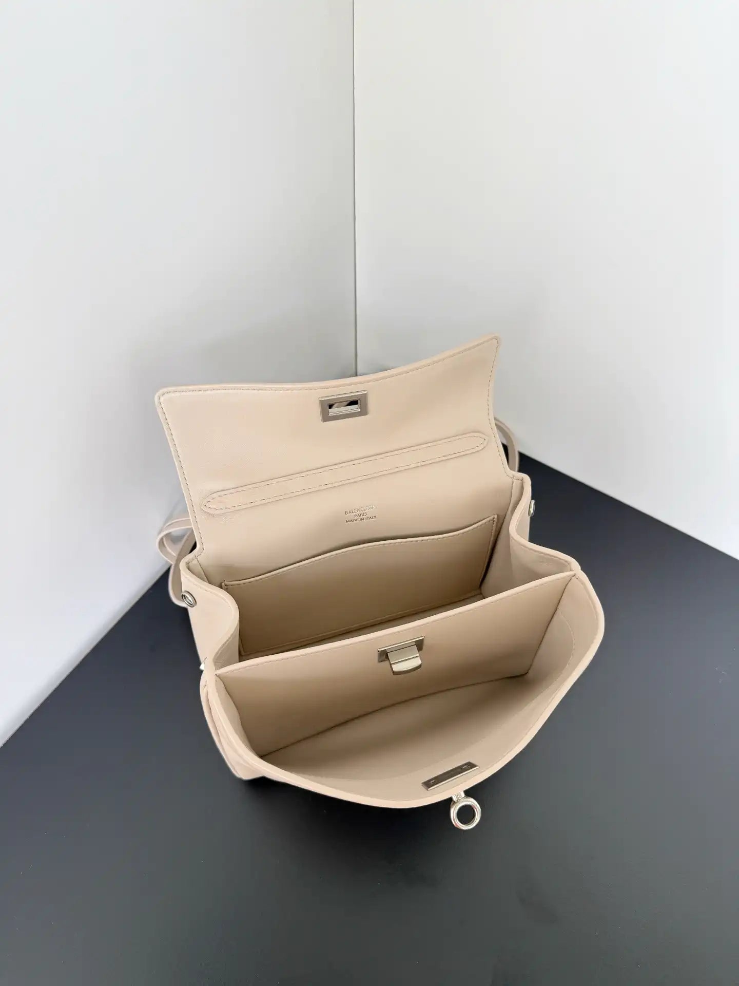 Balenciaga 7954562 Rodeo Handbag Mini in Apricot smooth calfskin aged-Silver hardware