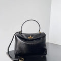 Balenciaga 7954562 Rodeo Handbag Mini in Black Crocodile pattern Gold