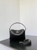 Balenciaga 7954562 Rodeo Handbag Mini in black smooth calfskin aged-Silver hardware