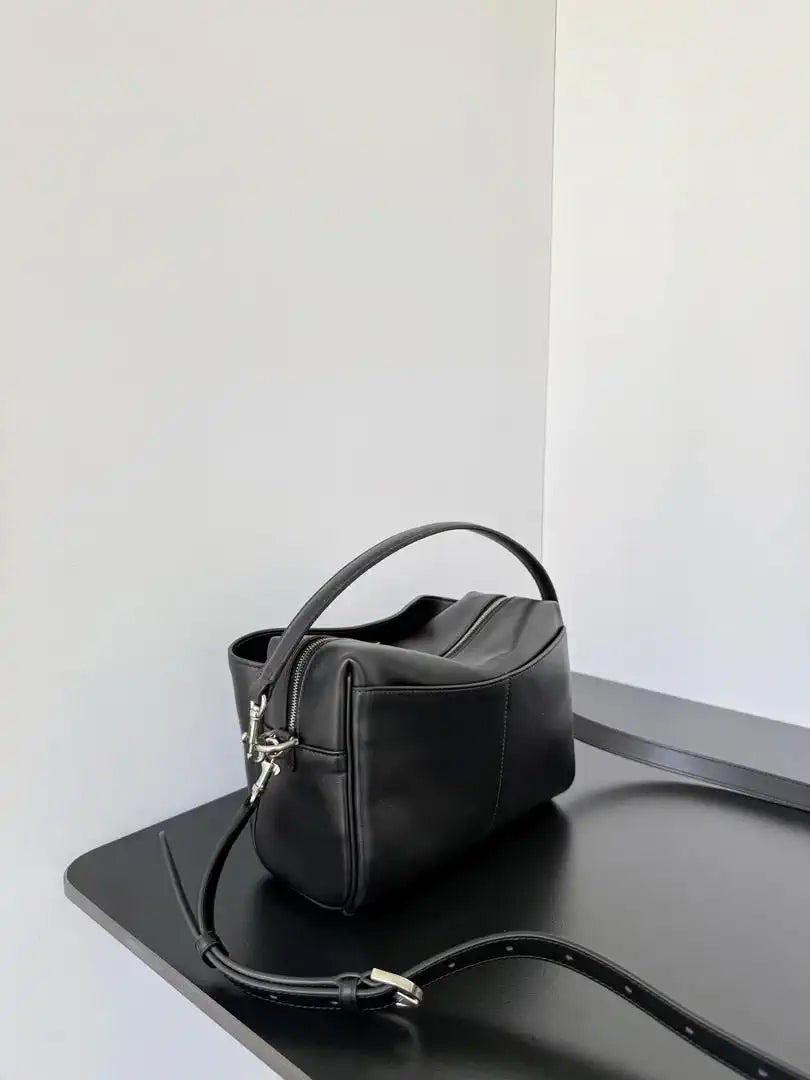 Balenciaga 7954562 Rodeo Handbag Mini in black smooth calfskin aged-Silver hardware