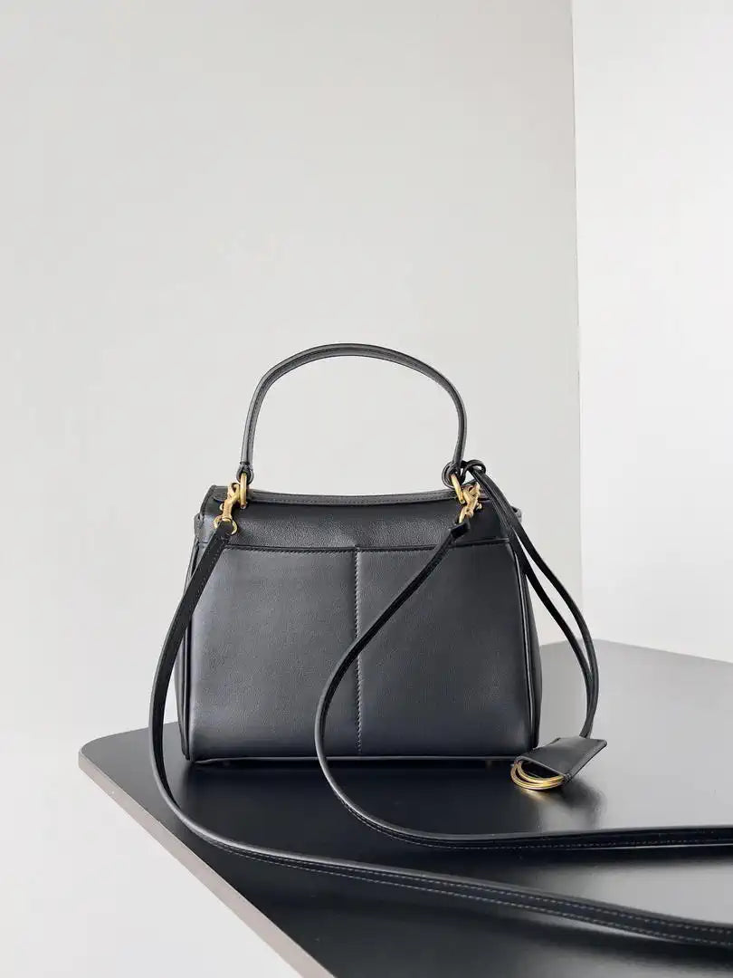 Balenciaga 7954562 Rodeo Handbag Mini in black smooth calfskin aged-gold hardware