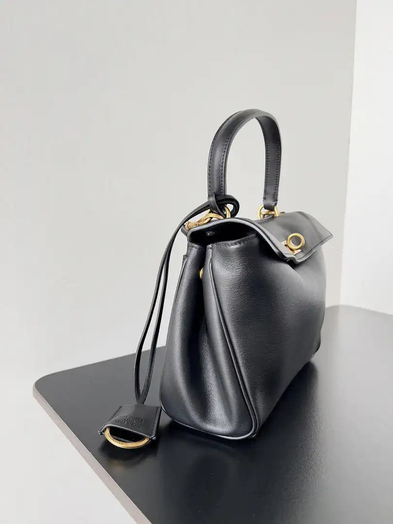 Balenciaga 7954562 Rodeo Handbag Mini in black smooth calfskin aged-gold hardware