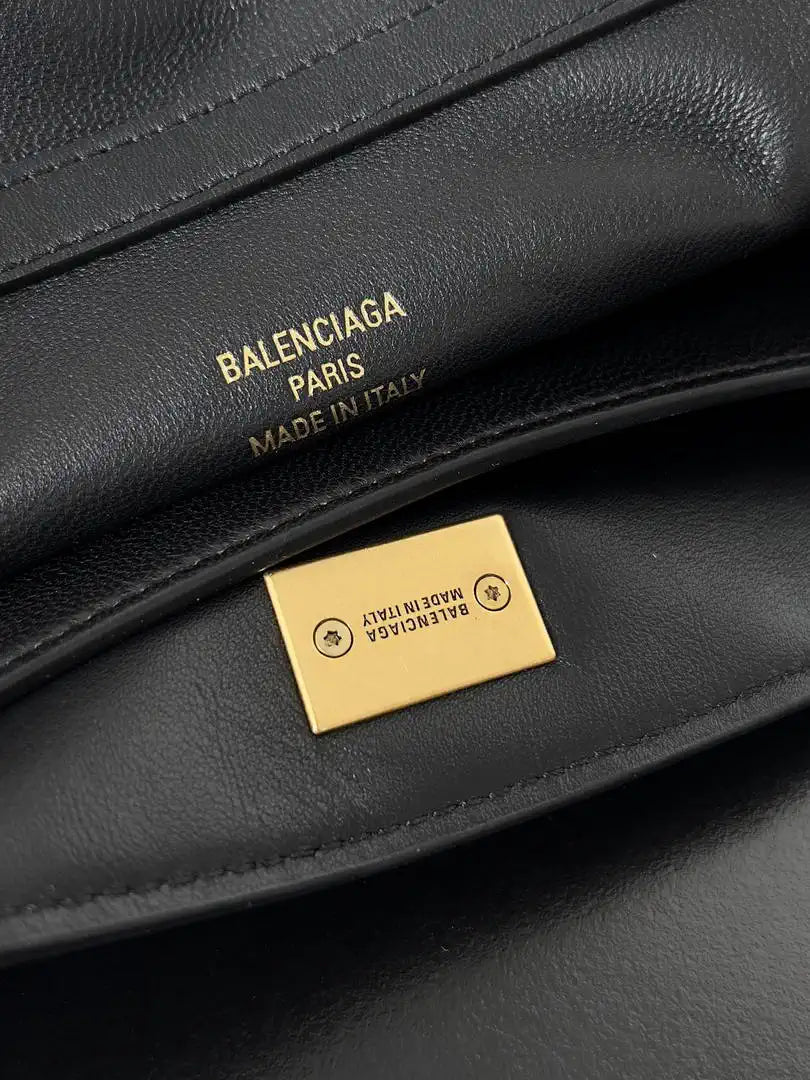 Balenciaga 7954562 Rodeo Handbag Mini in black smooth calfskin aged-gold hardware