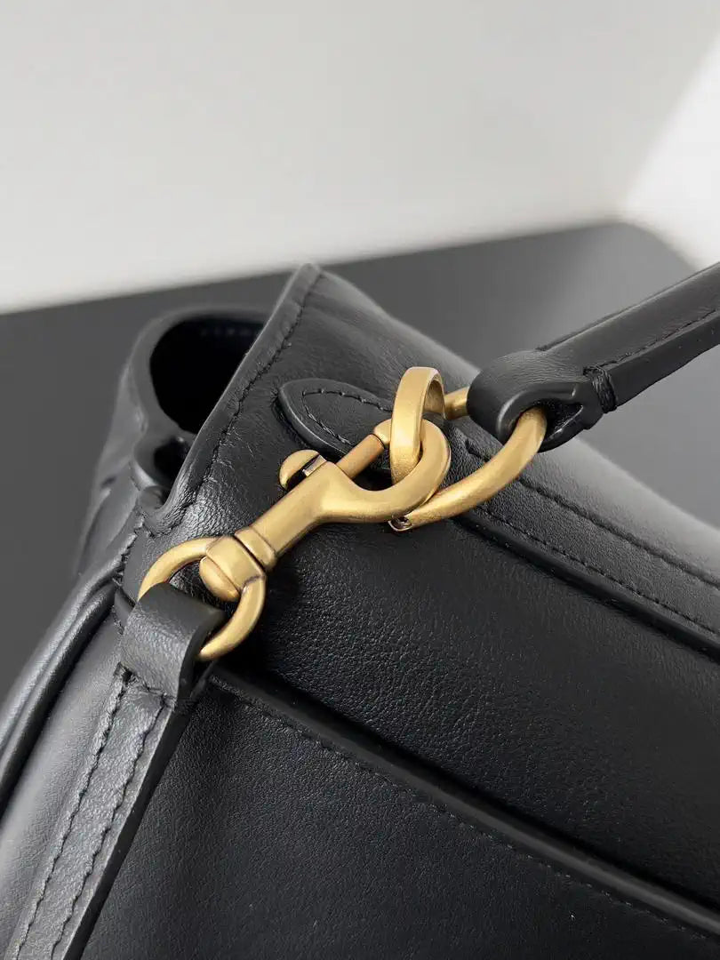 Balenciaga 7954562 Rodeo Handbag Mini in black smooth calfskin aged-gold hardware