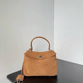 Balenciaga 7954562 Rodeo Handbag Mini in Brown Suede aged-Silver