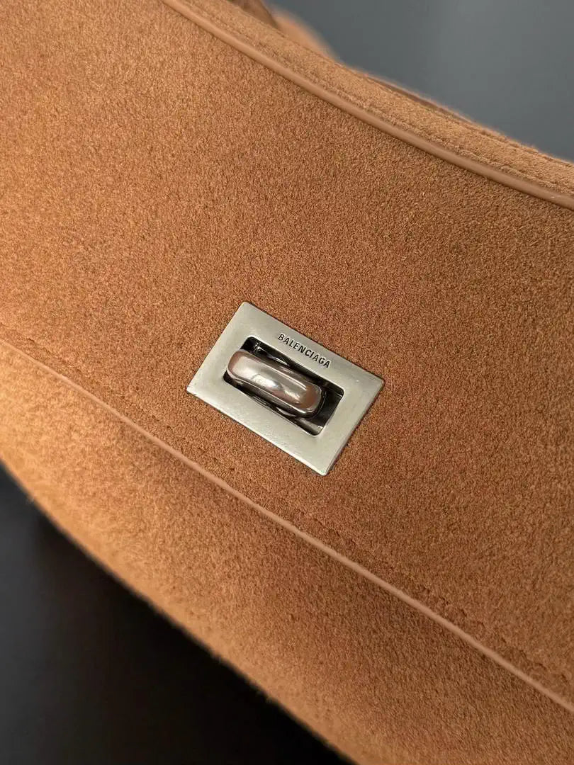 Balenciaga 7954562 Rodeo Handbag Mini in Brown Suede aged-Silver
