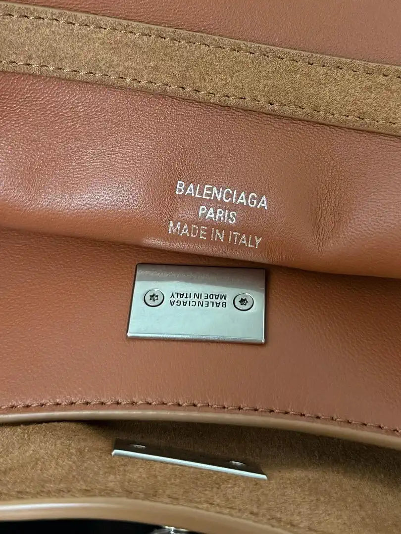 Balenciaga 7954562 Rodeo Handbag Mini in Brown Suede aged-Silver