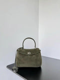 Balenciaga 7954562 Rodeo Handbag Mini in Green Suede aged-Silver
