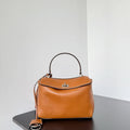 Balenciaga 7954562 Rodeo Handbag Mini in Gold Brown smooth calfskin aged-Silver hardware
