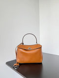 Balenciaga 7954562 Rodeo Handbag Mini in Gold Brown smooth calfskin aged-Silver hardware