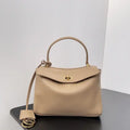Balenciaga 7954562 Rodeo Handbag Mini in milk tea smooth calfskin Gold