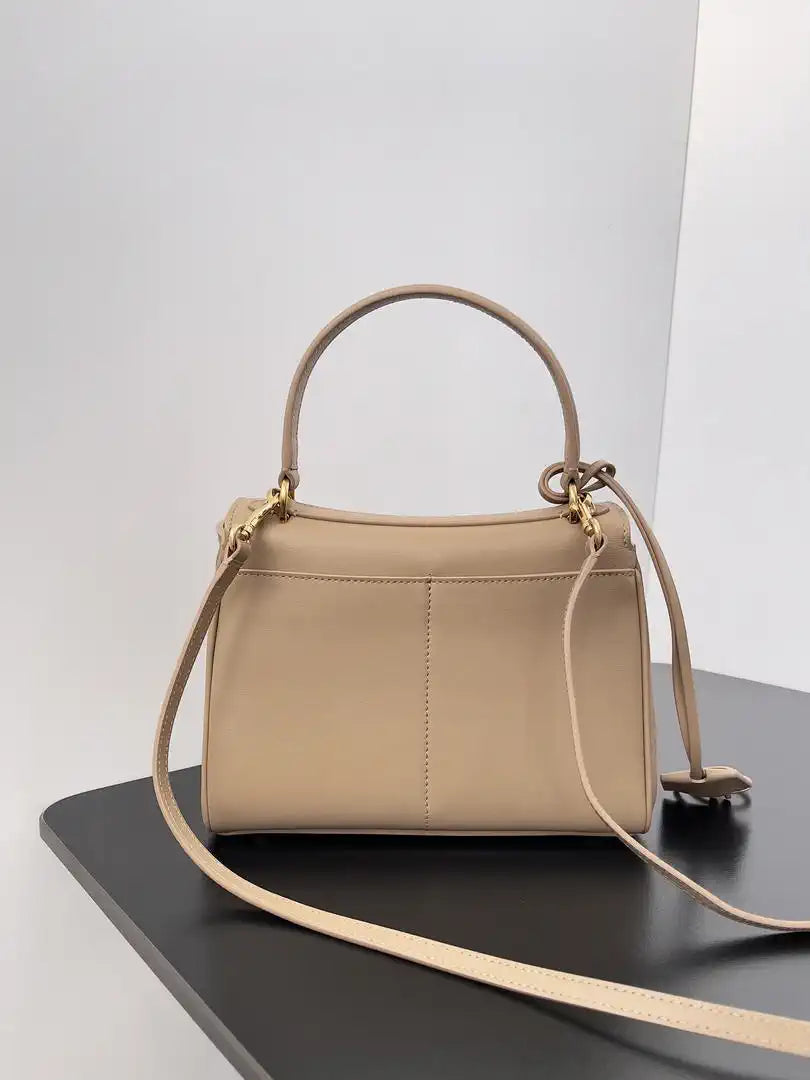 Balenciaga 7954562 Rodeo Handbag Mini in milk tea smooth calfskin Gold