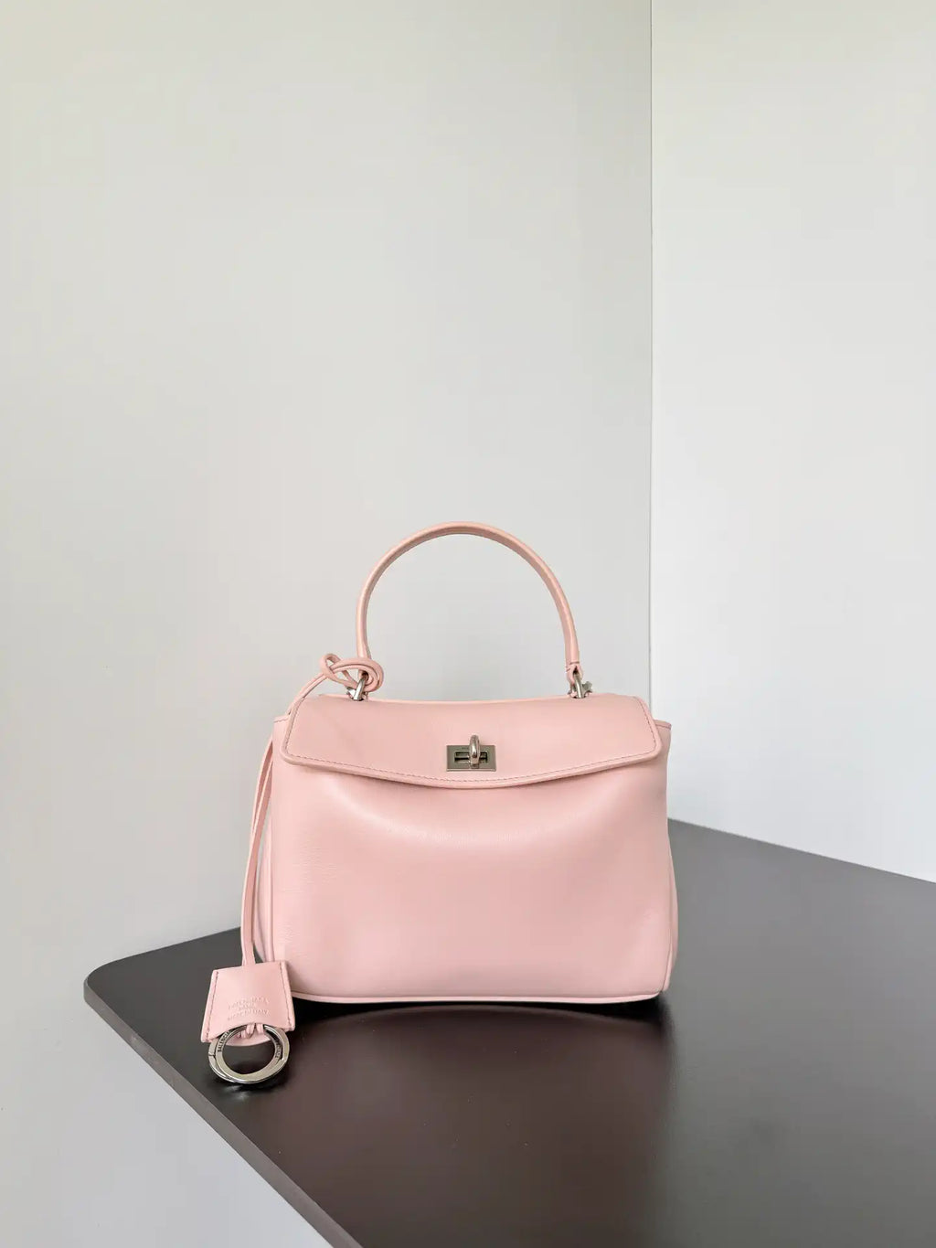 Balenciaga 7954562 Rodeo Handbag Mini in Pink smooth calfskin aged-Silver hardware