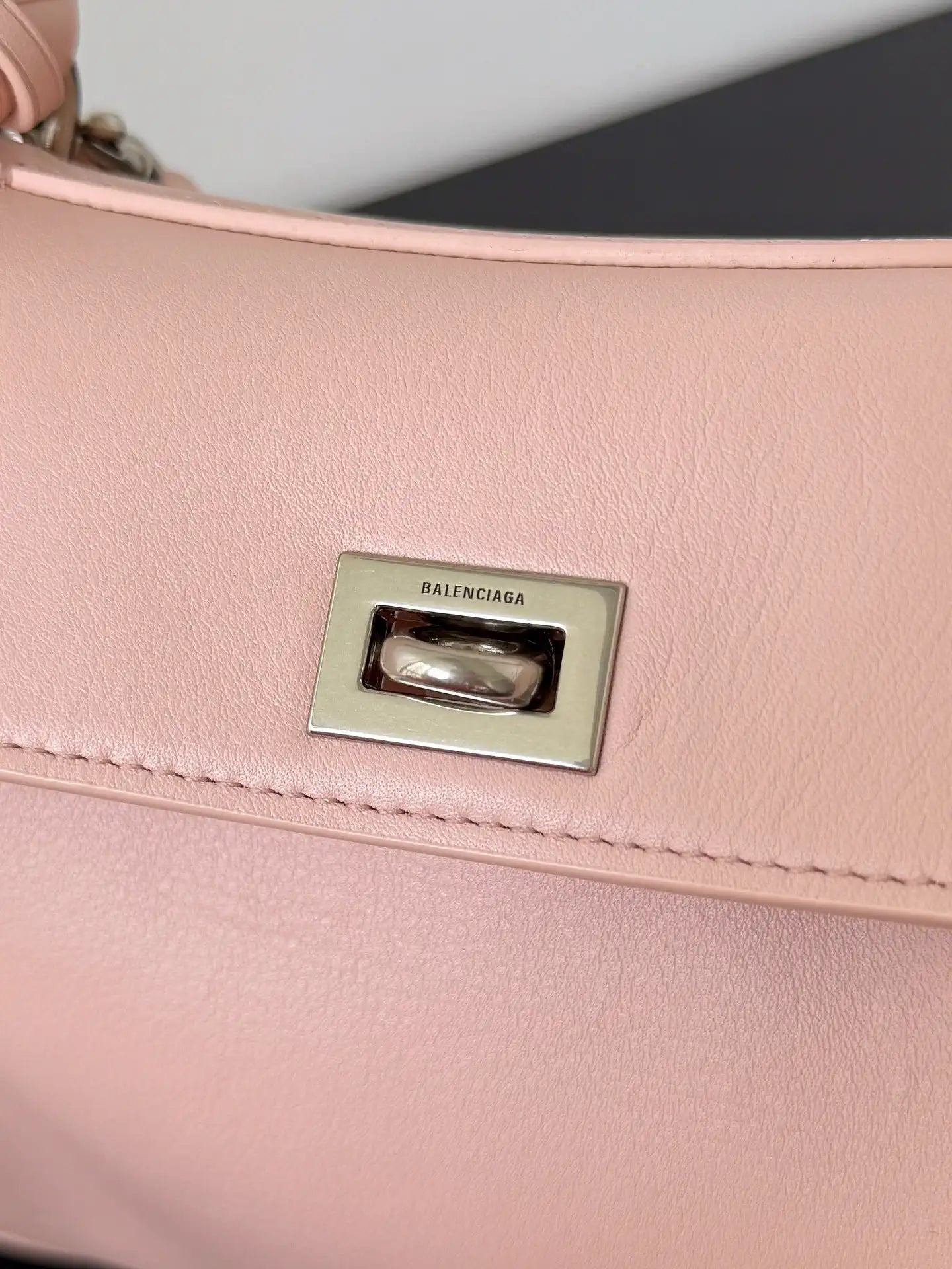 Balenciaga 7954562 Rodeo Handbag Mini in Pink smooth calfskin aged-Silver hardware