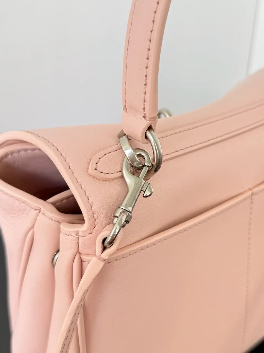 Balenciaga 7954562 Rodeo Handbag Mini in Pink smooth calfskin aged-Silver hardware