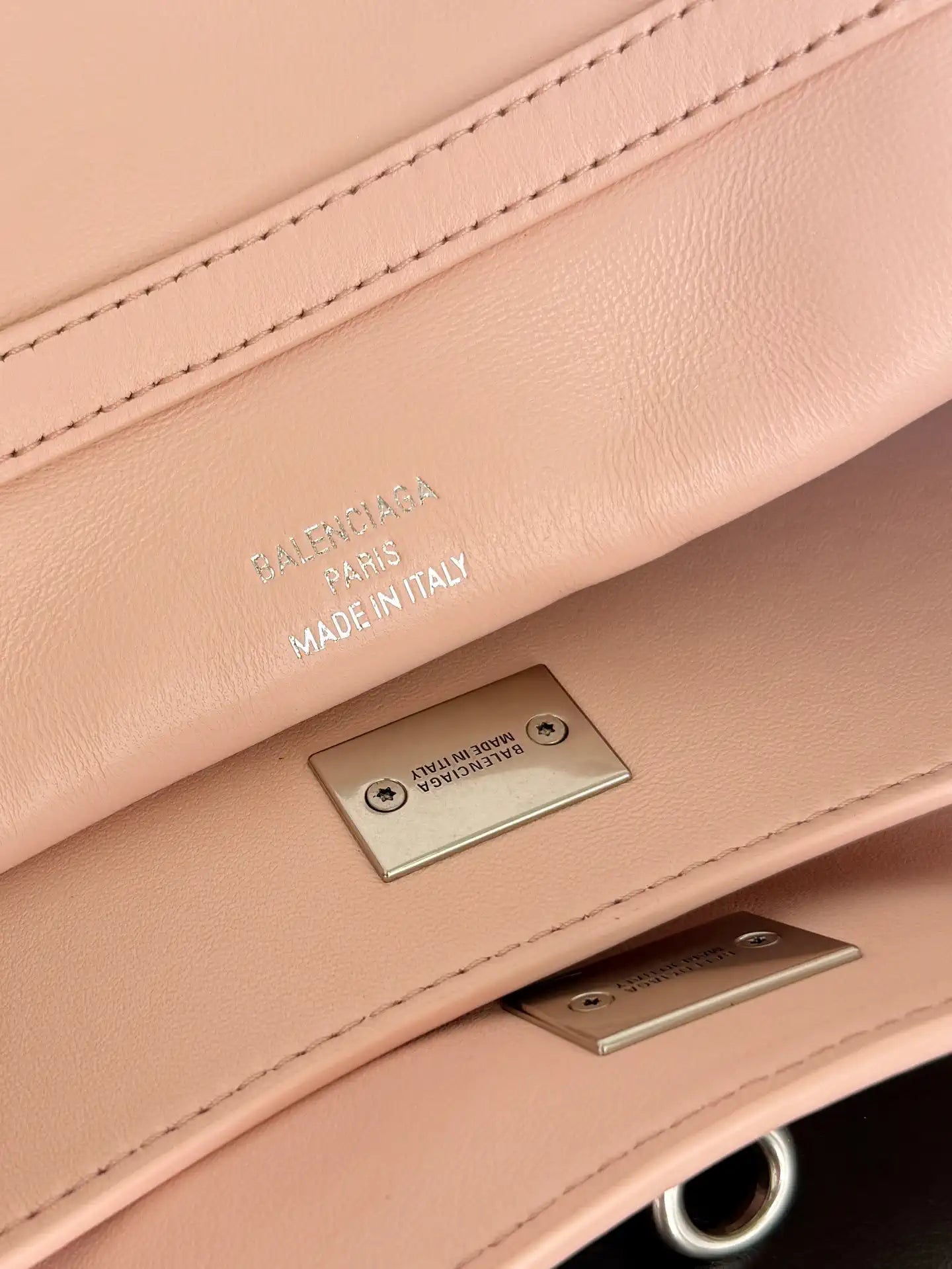 Balenciaga 7954562 Rodeo Handbag Mini in Pink smooth calfskin aged-Silver hardware