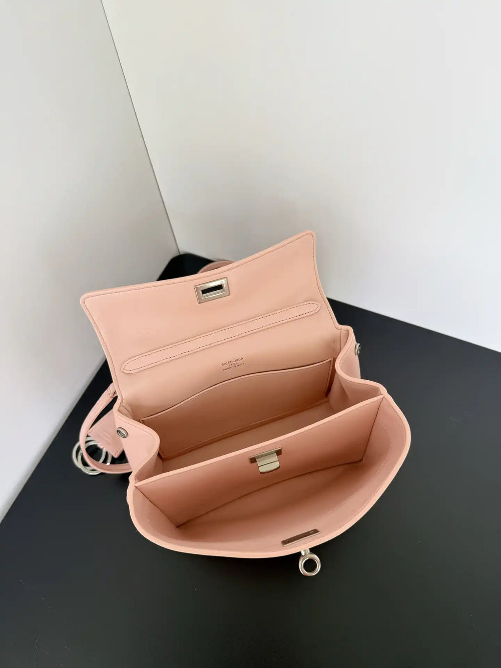 Balenciaga 7954562 Rodeo Handbag Mini in Pink smooth calfskin aged-Silver hardware