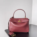 Balenciaga 7954562 Rodeo Handbag Mini in Red smooth calfskin Gold