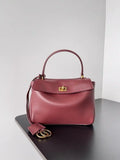 Balenciaga 7954562 Rodeo Handbag Mini in Red smooth calfskin Gold