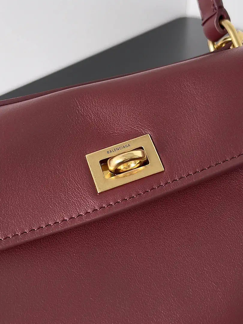 Balenciaga 7954562 Rodeo Handbag Mini in Red smooth calfskin Gold