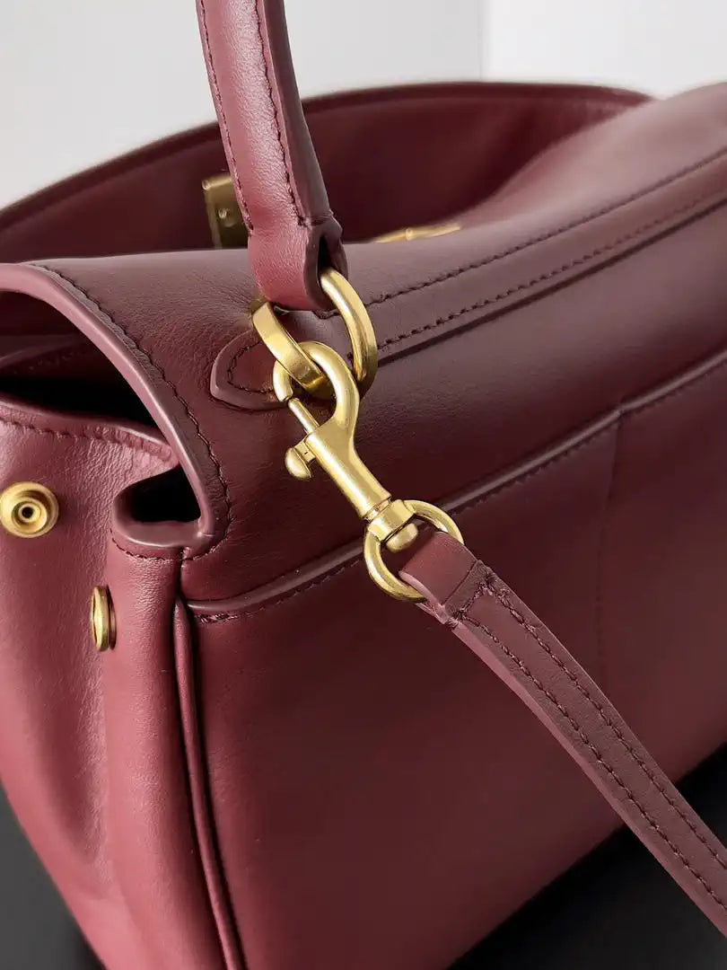 Balenciaga 7954562 Rodeo Handbag Mini in Red smooth calfskin Gold