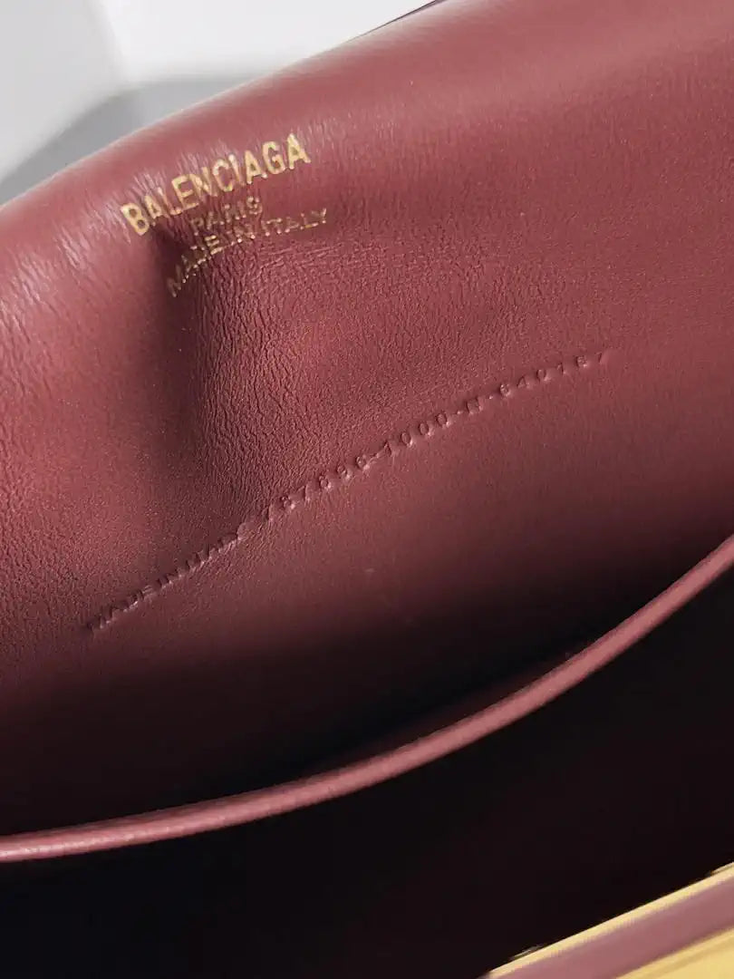 Balenciaga 7954562 Rodeo Handbag Mini in Red smooth calfskin Gold