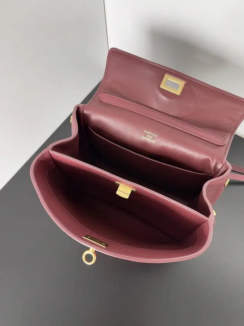 Balenciaga 7954562 Rodeo Handbag Mini in Red smooth calfskin Gold