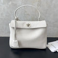 Balenciaga 7954562 Rodeo Handbag Mini in White Lychee pattern calfskin aged-Silver