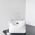 Balenciaga 7954562 Rodeo Handbag Mini in White smooth calfskin aged-Silver