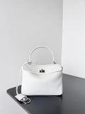 Balenciaga 7954562 Rodeo Handbag Mini in White smooth calfskin aged-Silver