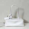Balenciaga 8264252 Carrie Bowling Bag in White calfskin aged-gold hardware