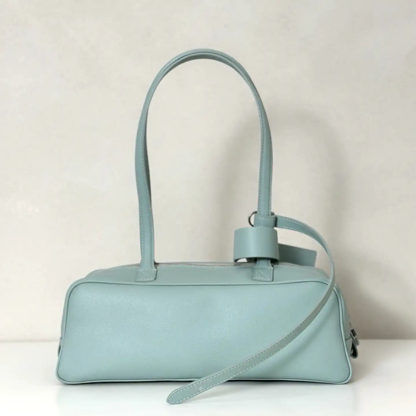 Balenciaga 8264252 Carrie Bowling Bag in Blue calfskin aged-gold hardware