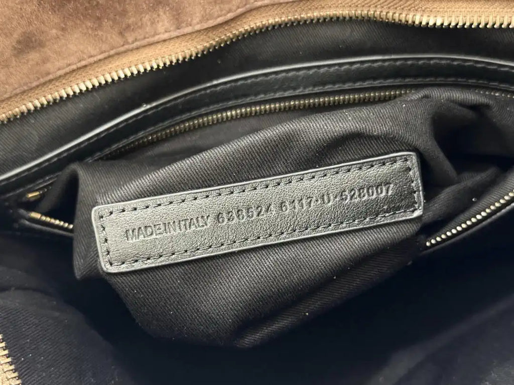 Balenciaga 8414582 Women Le City First Bag in Dark Brown Suede