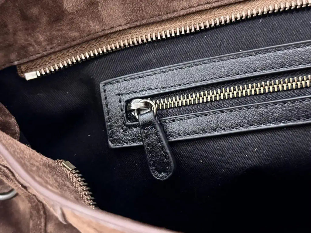 Balenciaga 8414582 Women Le City First Bag in Dark Brown Suede