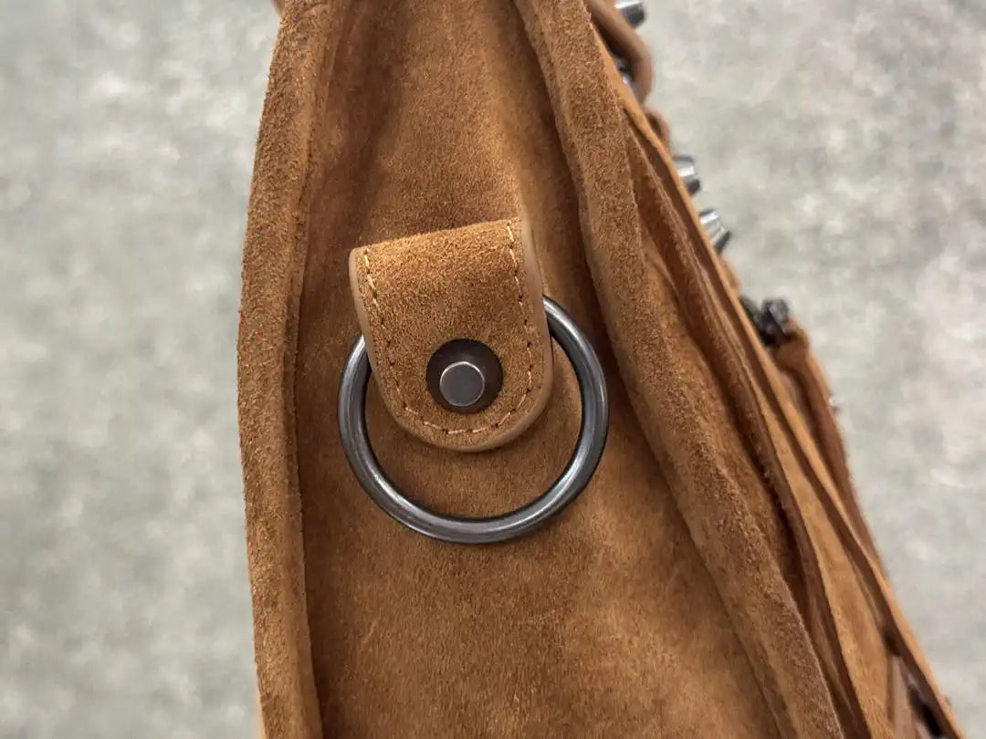 Balenciaga 8414582 Women Le City First Bag in Brown Suede