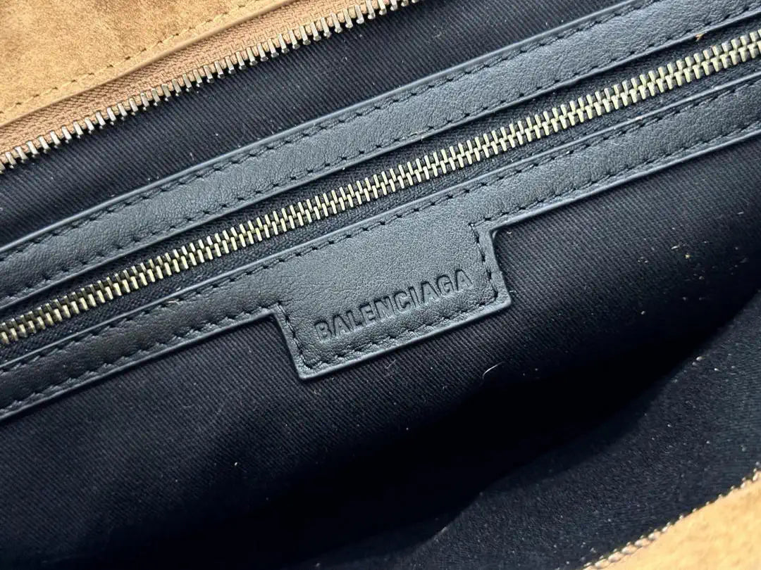 Balenciaga 8414582 Women Le City First Bag in Brown Suede