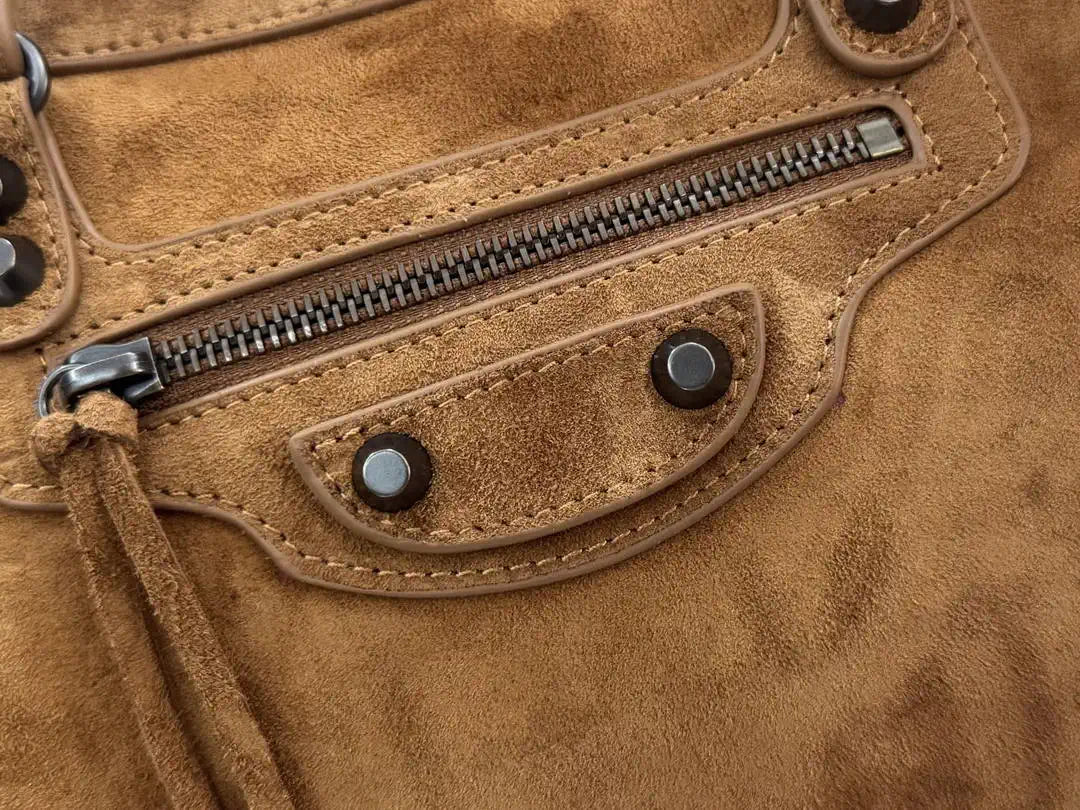 Balenciaga 8414582 Women Le City First Bag in Brown Suede