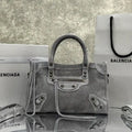 Balenciaga 8414582 Women Le City First Bag in Gray Suede