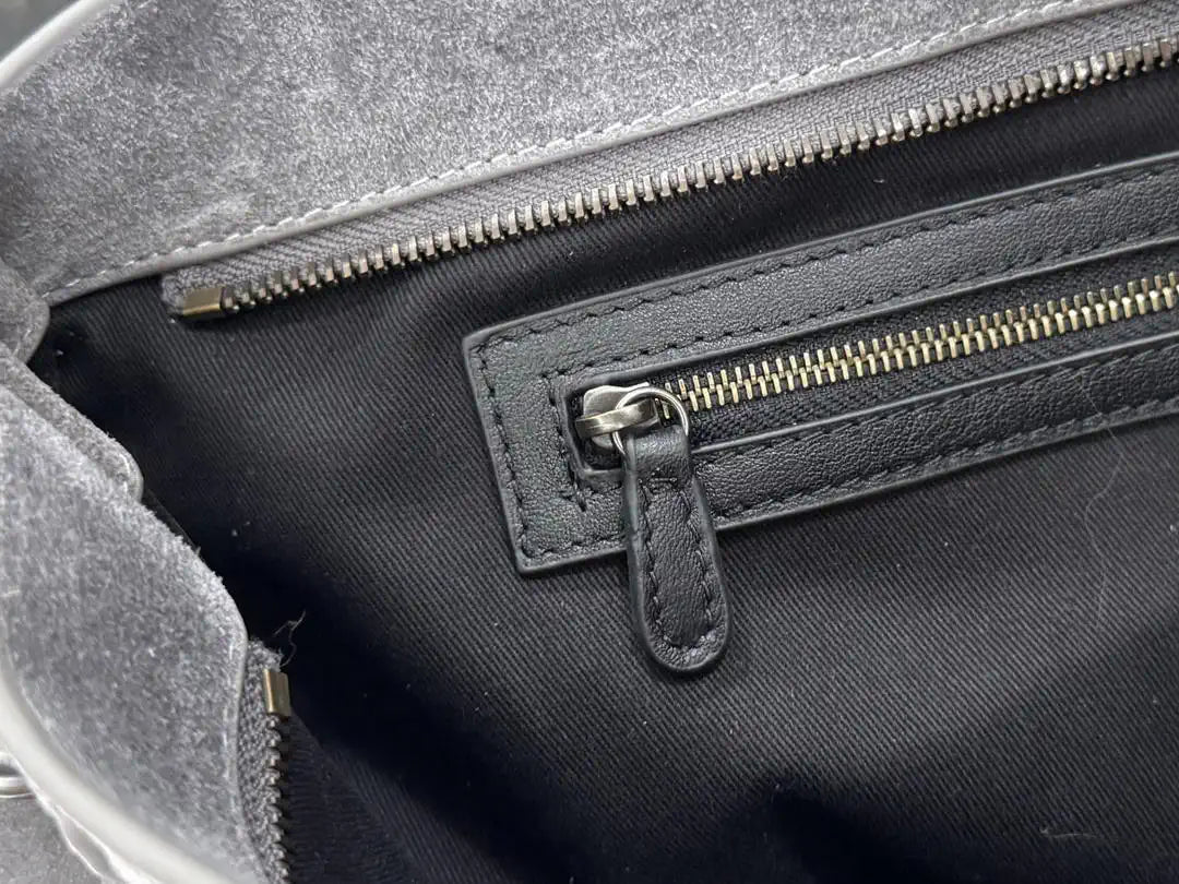 Balenciaga 8414582 Women Le City First Bag in Gray Suede