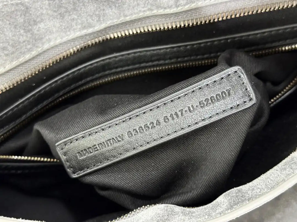 Balenciaga 8414582 Women Le City First Bag in Gray Suede