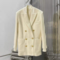 Balmain YH0UB071WB54 Women's Fashion Clothing Long wool coat B73540 - S - View 1