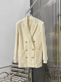 Balmain YH0UB071WB54 Women's Fashion Clothing Long wool coat B73540
