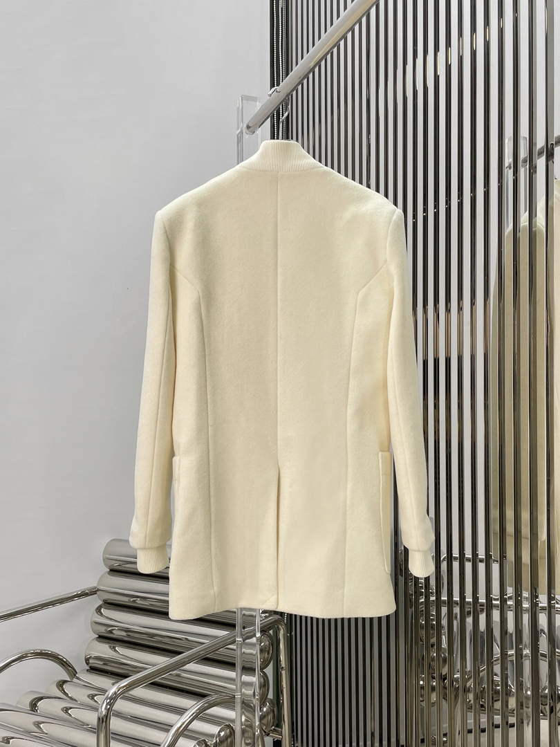 Balmain YH0UB071WB54 Women's Fashion Clothing Long wool coat B73540