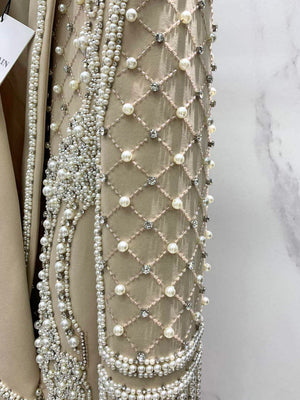 Balmain YH0UB071WB54 Women's Fashion Clothing Pearl Blazer B73541 - S - View 3