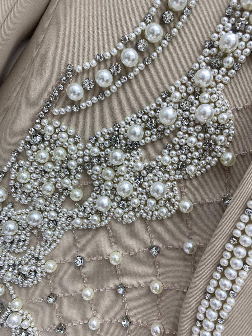 Balmain YH0UB071WB54 Women's Fashion Clothing Pearl Blazer B73541